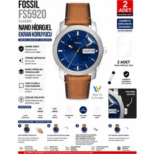 onlinekordon Fossil Machine FS5920 Uyumlu Şeffaf Nano Hidrojel Ekran Koruyucu 2 Adet Güçlendirilmiş Darbe Emici Tpu Film