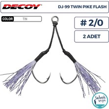 Decoy DJ-99UV Twin Pike Flash Tüylü Çiftli Asist Iğnesi #2/0 (2 Adet)