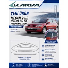 Karva Renault Megane 2 Hb Tamtur Krom Çerçeve 12 Parça