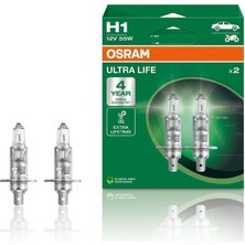 Osram Ampul H1 Ult 55W 12V P14.5S5X2BOXTRQR2 Ultralife 64150ULT-HCB - 64150ULT-HCB