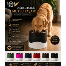 Mam Day Isime Özel Köpek Ortapedik Mama ve Su Kabı Çelik Keseli Standlı Kişiselleştirilmiş Köpek Mama Su Kabı