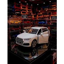 Oyuncak Sahili Audi Q7 Jip Diecast Metal Araba Kapılar Açılır 11.5 cm Koleksiyon Çekbırak Model Q7 Audı Füme Orjnal Q7 Metalic Beyaz