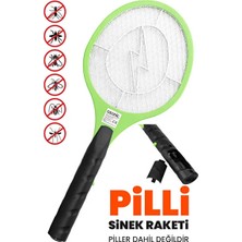Byanes Pilli Sinek Öldürücü Raket, Elektrikli Sinek Raketi, Sinek Öldürücü Yakalayıcı - Yeşil