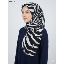 Eyfel Eşarp Eyfel Desenli Dimi Pamuk Eşarp (Siyah - Beyaz Serisi) 1014-118