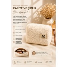 Peluş Fermuarlı Makyaj Çantası