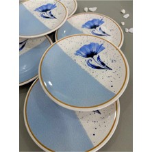 Hooly Home Mavi Gelincik 6 Adet 15 cm Tatlı Tabağı