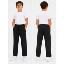 Dıgıl Kids Ribanalı Eşofman Altı Pantalon Likralı Ilkokul Orta Okul 2 Iplik Kumaş Düz Paça (Unisex)