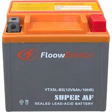 Floow Energy 12V 5AH YTX5L-BS Yatay Bakımsız Motosiklet Aküsü 2026 Üretim