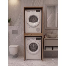 Alfimo Mobilya Netto Çamaşır & Kurutma Makine Dolabı Çok Amaçlı Dolap Banyo Dolabı Atlantik Çam