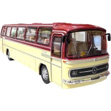 Toysturka 1:24 Mercedes-Benz O302 Klasik Model Metal Otobüs – Çek-Bırak, Sesli ve Işıklı (Bordo-Krem) 25 cm