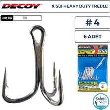 Decoy Y-S81 Heavy Duty Treble Üçlü Iğne Tın #4 (6 Adet)