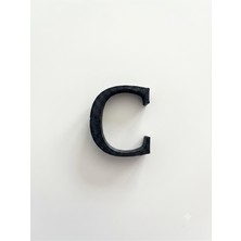 OZN 3D Tasarım Dekoratif Harf 'c' Tinos Font (4 Cm)- Siyah
