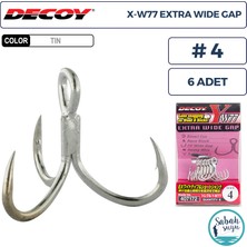Decoy Y-W77 Curve Treble Üçlü Iğne Tın #4 (6 Adet)
