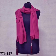 Moda Akyüz Imameli Düz Renk Şifon Şal Koyu Fuşya 779-127