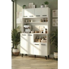 Siesta Modern Kahve Köşesi ve Çok Amaçlı Mutfak Dolabı - Organizer Ünite (Mdf Lam)