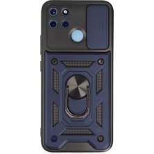 Mestore Realme C25Y Kılıf Pars Lens Yüzüklü Silikon - Lacivert