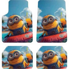 Oem Minions Havuz Keyfi Tasarımlı Dijital Baskılı 4 Parça Üniversal Halı Paspas Seti