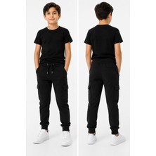 Dıgıl Kids Ribanalı Eşofman Altı Yan Cepli Pantalon Likralı Ilkokul Orta Okul 2 Iplik Kumaş Unisex