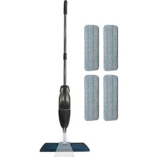 Grothe Wipe Sprey Mop Gri 4 Mop Bezli Tıpasız Sistem 700 cc Su Hazneli Mikrofiber Parke Mermer Fayans Için Üretici Garantili
