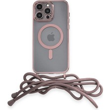 Mestore Apple Iphone 13 Pro Kılıf Divo Lazer Askılı Magsafe Kapak - Pembe