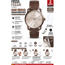 onlinekordon Fossil FS5341 Uyumlu Nano Hidrojel Ekran Koruyucu 2 Adet Güçlendirilmiş Darbe Emici Tpu Film