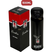 Beşiktaş 500ML Lisanslı Çift Katlı Paslanmaz Çelik Rahat Içim Ağızlıklı Termos 6 Saat Sıcak Soğuk Hediye Kutulu