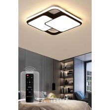 Arteluz Modern Çift Kare Tavan LED Avize 3 Renk Işıklı Uzaktan Kumandalı Dimmer Özellikli
