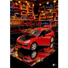 Oyuncak Sahili Porsche Cayenne Turbo 1.36 Diecast Orjinal 12CM Metal Kutuda Orjnal Araba Çekbırak Kapılar Açılır Kırmızı
