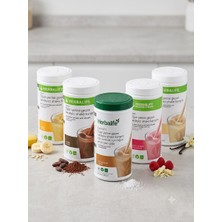 Herbalife Formula 1 Besleyici Shake Karışımı Karma Paket (Ahududu, Çikolata, Tuzlu Karamel, Muz ve Vanilya) – 5 Adet
