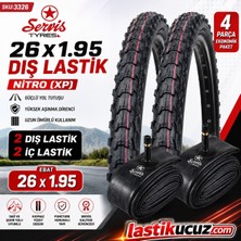 Servis 26X1.95 Dış Lastik Nitro (Xp) ve Iç Lastiği (2'şer Adet Takım) Bisiklet Lastiği