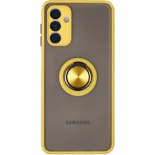 Mestore Samsung Galaxy A04S Kılıf Montreal Yüzüklü Silikon Kapak - Sarı