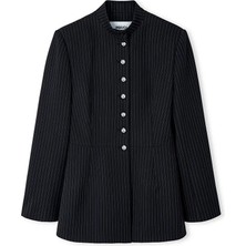 İpekyol Çizgi Desen Yüksek Yaka Blazer IW6260106122001