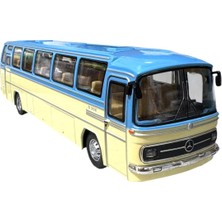Toysturka 1:24 Mercedes-Benz O302 Klasik Model Metal Otobüs – Çek-Bırak, Sesli ve Işıklı (Mavi-Krem) 25 cm