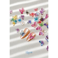 Misyul Tırnak Süsleme Aurora Kelebek Charm Seti, Nail Art Tırnak Süslemesi