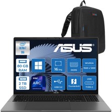 Asus Vivobook S16 (S3607AA) Intel® Core™ Ultra 7 355 Aı 80GB Ddr5 2tb SSD 16.0-Inch, Wuxga (1920 x 1200) OLED 0.2ms 400NITS WIN11PRO Taşınabilir Bilgisayar WSH189WP29+ZETTAÇANTA