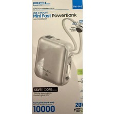 Acl PW-146 10000 Mah Mini Powerbank Dahili Usb-C Kablolu 20W Hızlı Şarj Güç Bankası