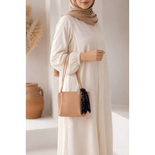 İmaj Butik Pudra Fularlı Omuz Çantası