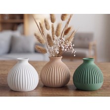 3D Baskı Modern Dekoratif Vazo – Minimalist Tasarım | Ev ve Ofis Dekorasyonu (3 Lü Vazo Set)