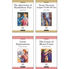 1001 Çiçek Kitaplar Ingilizce Stage 4-5 Seti - The Adventures Of Huckleberry Finn, Twenty Thousand Leagues Under The Sea, Great Expectations, The Count Of Monte Cristo
