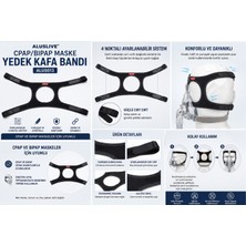 Aluslive Aluslıve Cpap Maskesi Kafa Bandı Cihazlarla Uyumlu Ayarlanabilir ALUS013