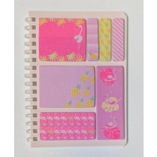 Kraf A6 Spiralli Bloknot + Index (Pp) + Yapışkanlı Not Kağıdı Set Flamingo Temalı