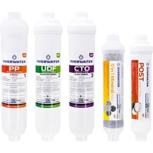 Overwater Kapalı Kasa Su Arıtma Cihazı 5'li Inline Filtresi Seti Aşamalı (Membransız Set) Fın5