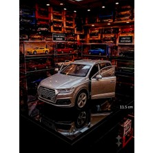Oyuncak Sahili Audi Q7 Jip Diecast Metal Araba Kapıları Açılır 11.5 cm Koleksiyon Çekbırak Model Q7 Audı Füme Orjnal Q7 Metalic Füme