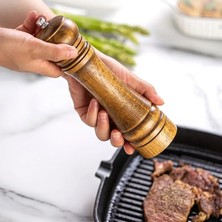 Ebulduk Ahşap Baharat Tuz Değirmeni 22 cm Kahverengi