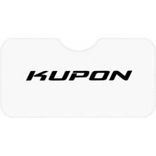 Oem "kupon" Yazılı Beyaz Minimalist Tasarımlı Katlanabilir Ön Cam Güneşliği