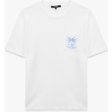 Koton Regular Fit Pamuklu Cepli Nakışlı Kısa Kollu Bisiklet Yaka Tişört