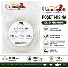 Üzümoğlu Lion Fish Monofilament Poşet Misina 100 Metre Şeffaf – Yüksek Performans Olta Misinası (0,90MM )