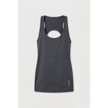 Tommy Life Koyu Gri Standart Fit Sırt Detaylı Performans Kadın Spor Atlet - 97297
