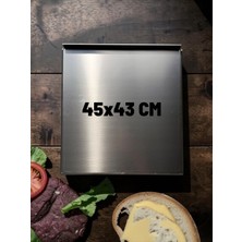 Magma Chrome Premium 304 Paslanmaz Çelik Hamburger Izgara Pleyti 45X43 cm (3 Mm) - Smash Burger, Köfte ve Barbekü Plakası