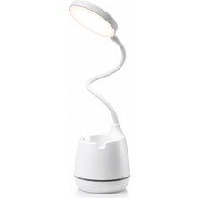 Masa Lambası Şarjlı Dokunmatik 24 Led'li, 3 Renk Modlu Ayarlanabilir Işık, USB Şarjlı, Esnek Gövde, Modern Masa ve Gece Lambası